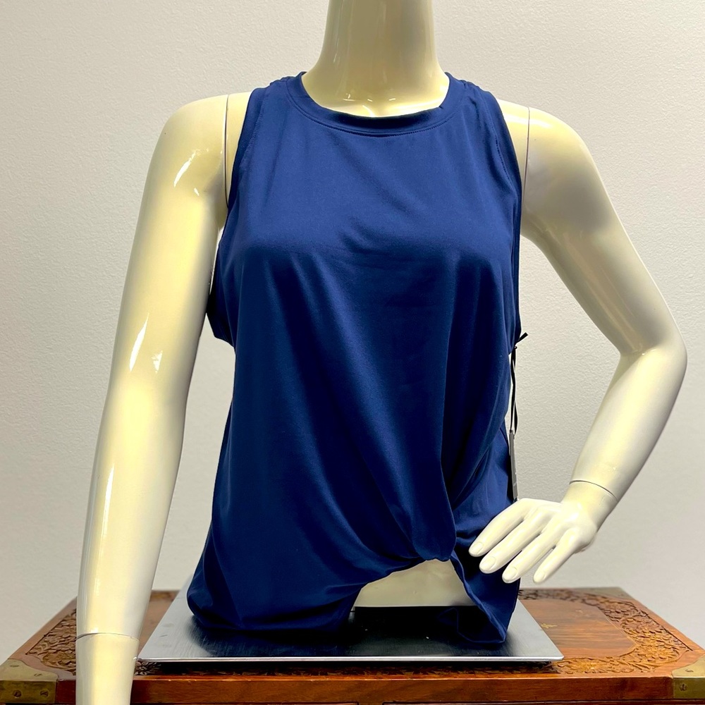 DYI - Navy Blue Knotted Tank Top